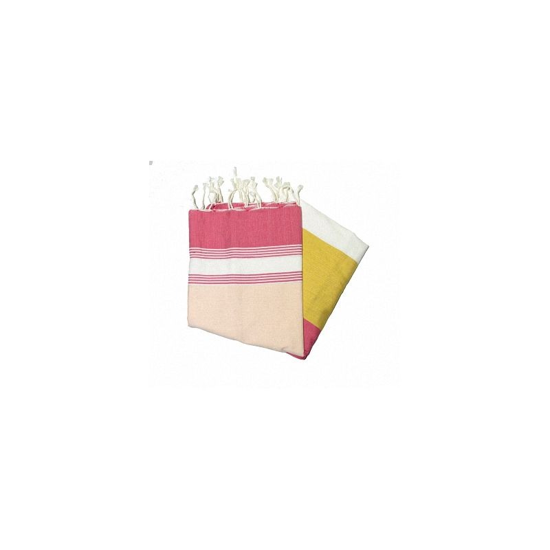 Tozeur red white salmon & mustard flat fouta the colored ones