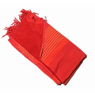 fouta saint tropez red & yellow LINED TOWELS & FOUTAS