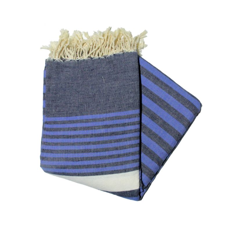 fouta 1,5x2,5 m Azul marinho e branco