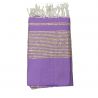 fouta 1.5x2.5 m améthyste lurex or