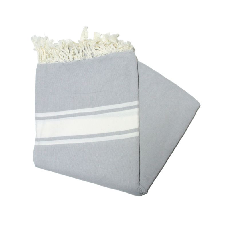 Fouta clásica gris perla 2x2 m