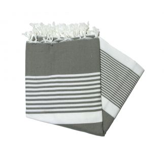 Fouta flat Bizerte khaki striped