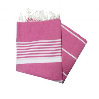 Fouta plana Bizerta fucsia