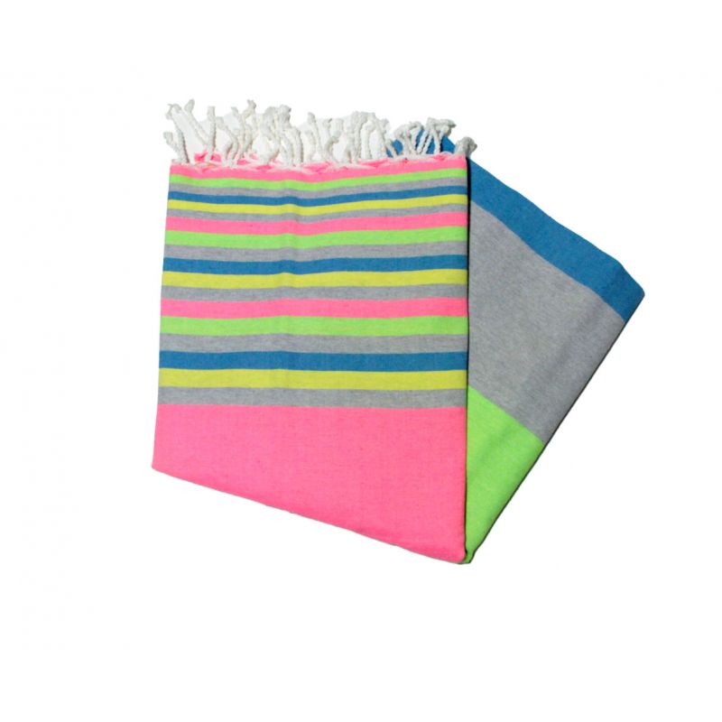 Fouta flat sousse rosa anis cinzento turquesa