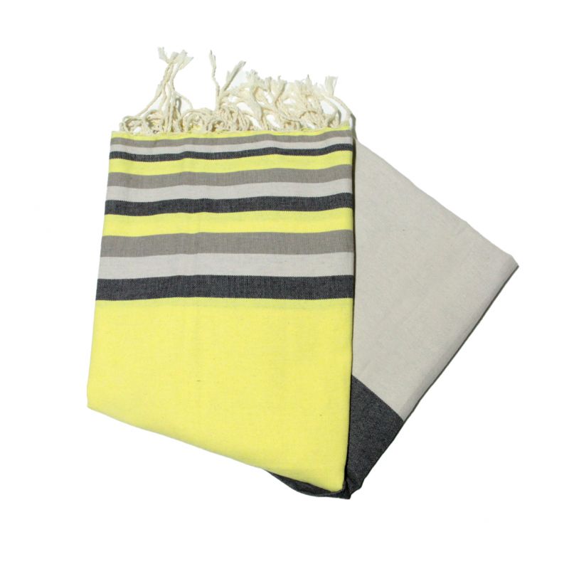 Fouta piatto sousse giallo, avana, sabbia e nero