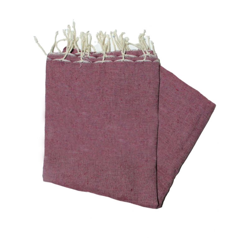 Fouta Essaouira liso burdeos