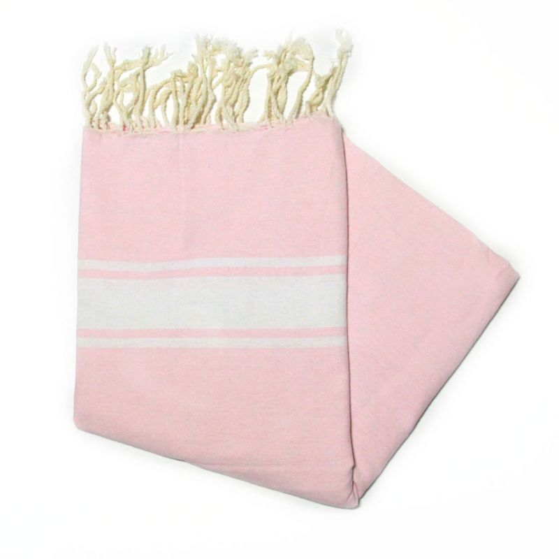 Fouta Essaouira rose layette les classiques