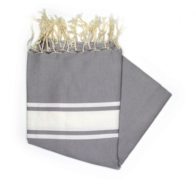 Fouta Essaouira gris medio