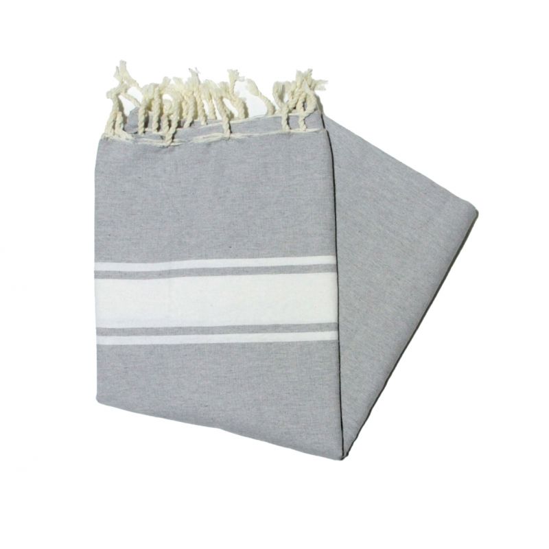 Fouta Essaouira gris claro
