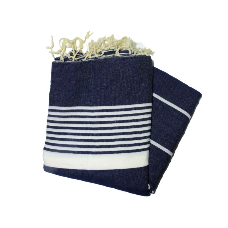 Fouta 2x3 m arthur bleu marine Les foutas 2.00x3.00 m