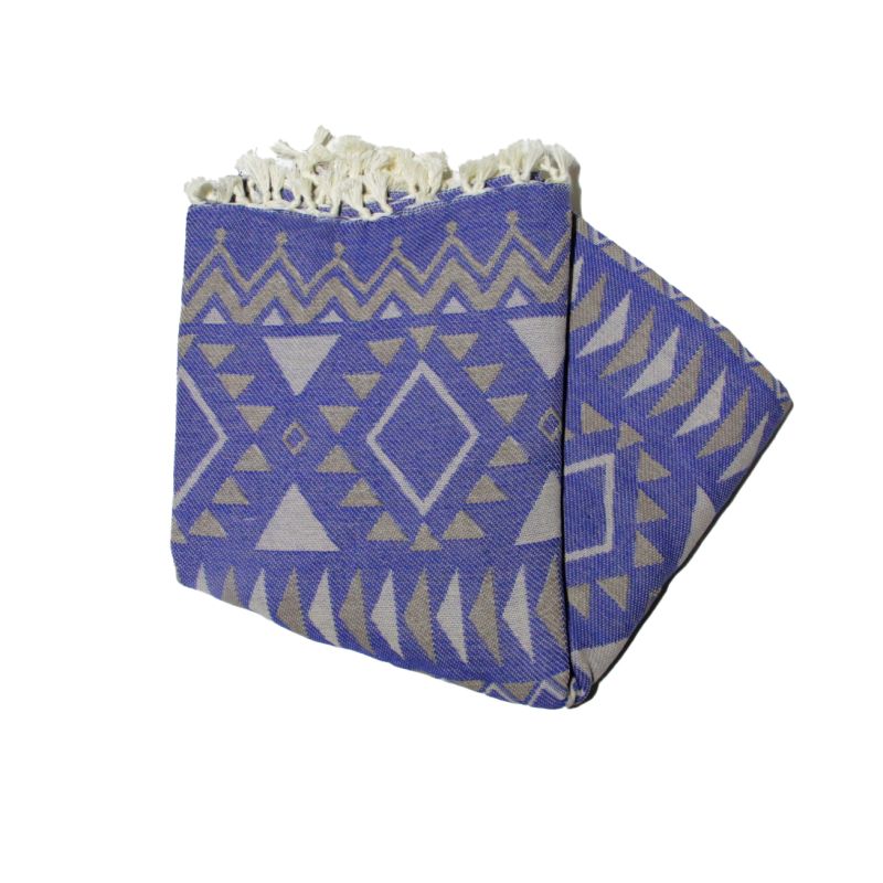 fouta jacquard margoum blu greco