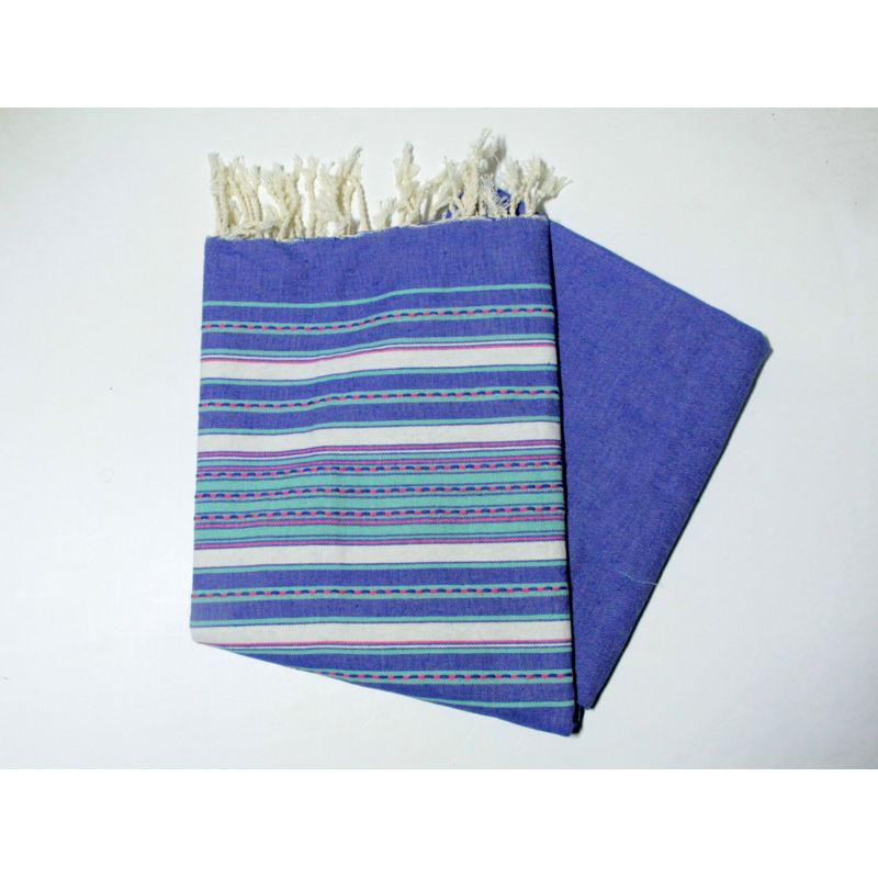 Berber fouta blue grc red & turquoise