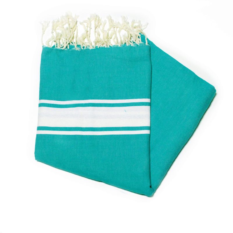 Fouta 2x3 m classique turquoise Les foutas 2.00x3.00 m