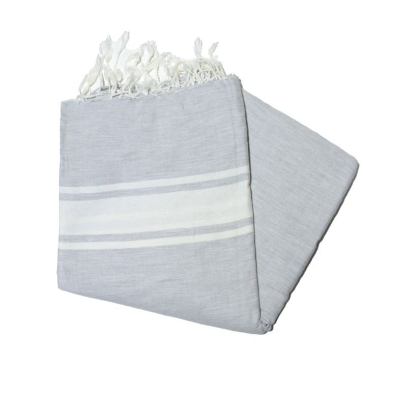 Fouta 2x3 m clásica gris perla Foutas 2,00x3,00 m