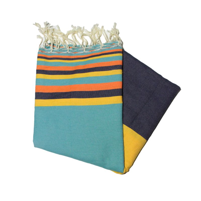 Flat fouta sousse turquoise, saffron, navy, orange 5 colors