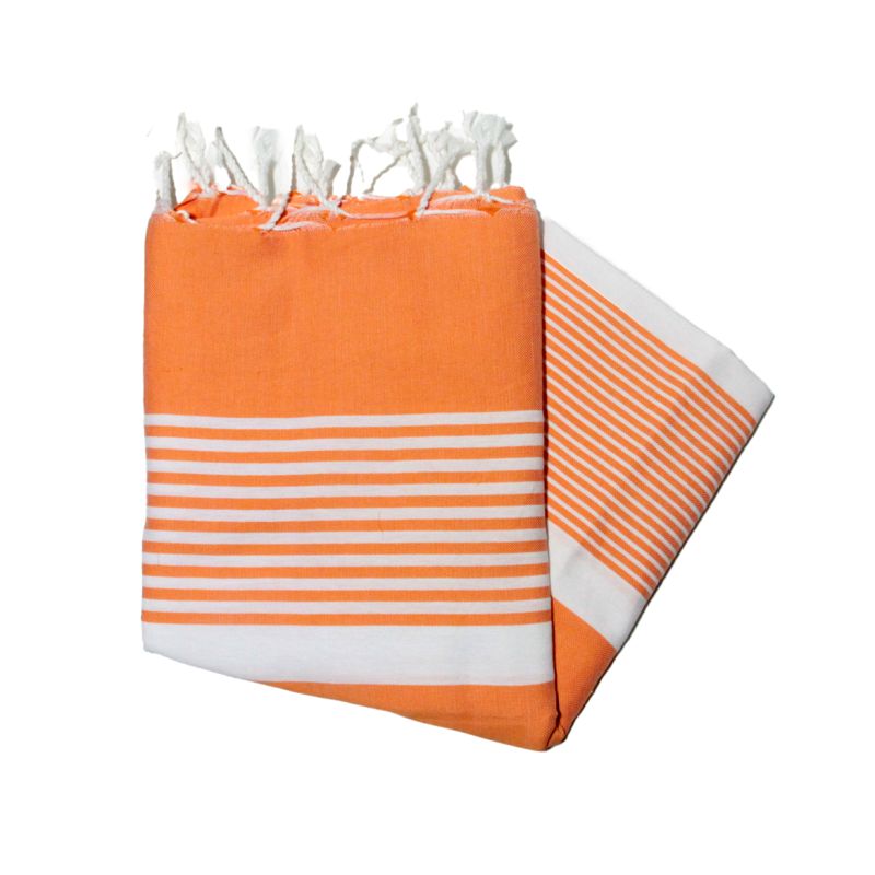 Bizerte flat orange striped fouta