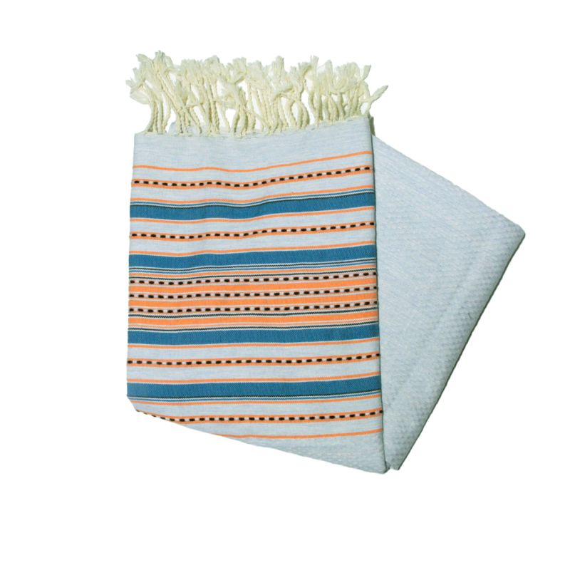 fouta berbère gris bleu & orange les colorées