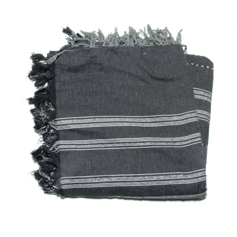 Fouta 2x3 m Lurex schwarz & silber