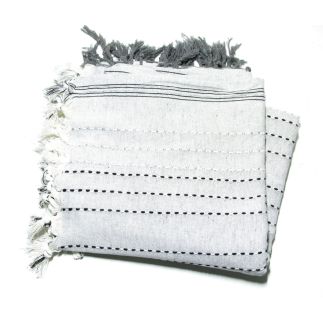 Fouta 2x3 m lurex gris clair & argent Les foutas 2.00x3.00 m