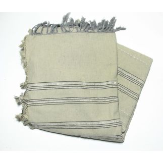 Fouta 2x3 m lurex taupe & argent Les foutas 2.00x3.00 m