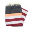 Fouta plana kerouan antracite, laranja, cinza claro e bordô