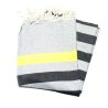 Kerouan fouta piatto grigio chiaro, giallo fluorescente e antracite