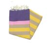 Kerouan flat fouta in lavender, pink, taupe & saffron