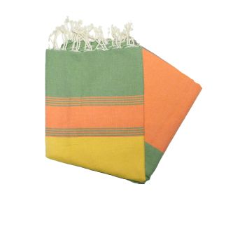 Tozeur flat fouta saffron, orange & green