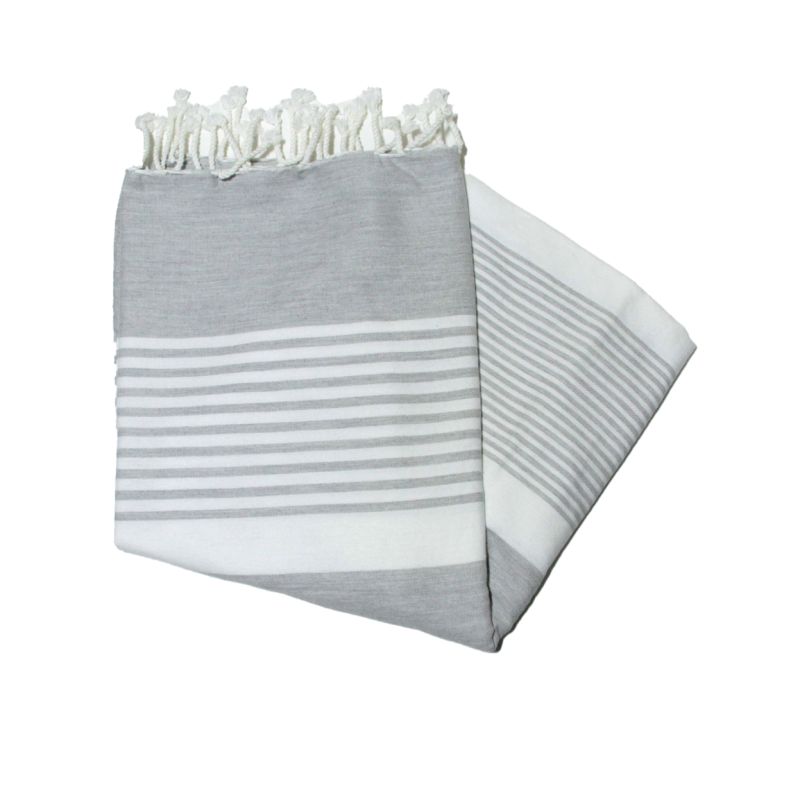 fouta 2x2 m arthur gris clair