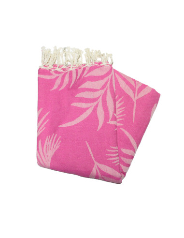 fouta jacquard tortuga azul morado y gris