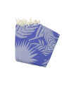 Fouta jacquard tartaruga azul roxo cinzento