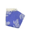 Fouta jacquard tartaruga azul roxo cinzento