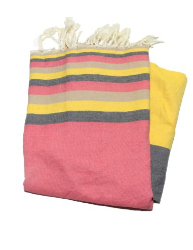 Plato Fouta sousse rojo menta blanco naranja y fucsia