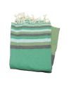Flat fouta Sousse light gray, Brazilian green, saffron & water green