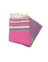 Fouta piatto sousse lilla, viola, grigio medio e menta